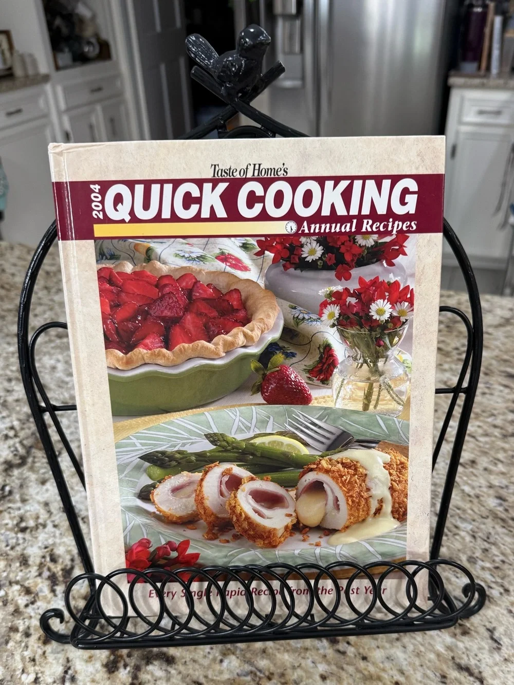 Black Wrought Iron Metal Bird Cookbook Holder Cookbook Stand